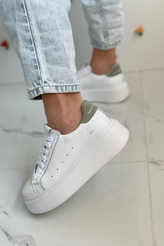 Sneakersy SN41 - 1 Biały / Pistacja