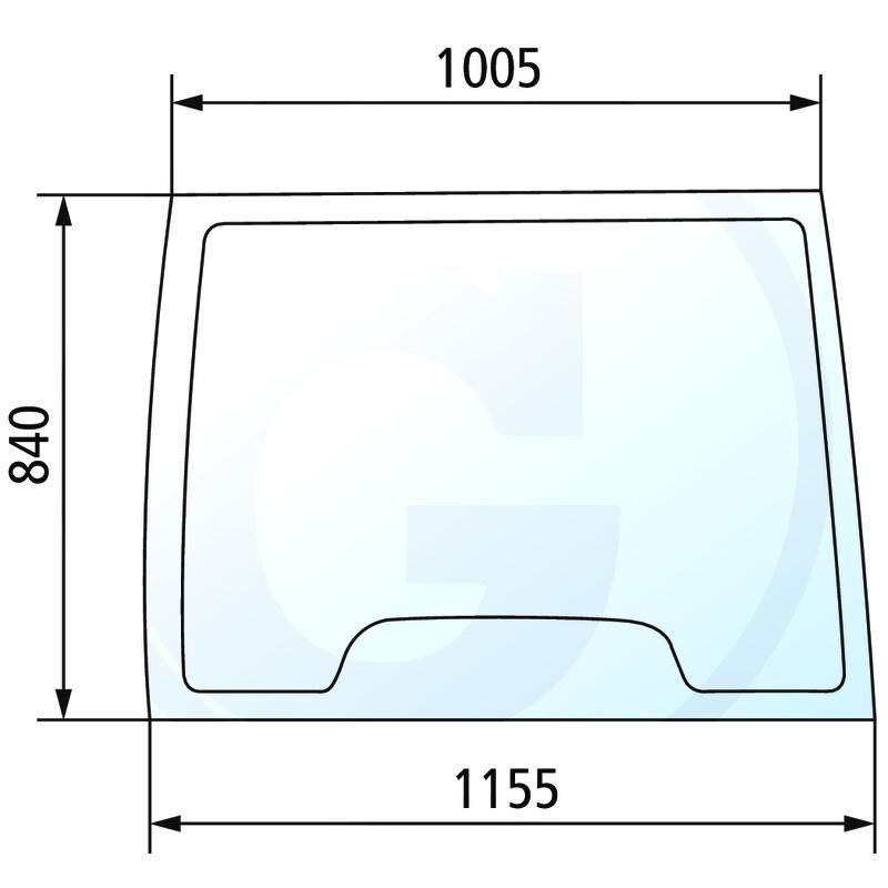 Szyba przednia New Holland TS90 84256438, 82011530,82011530