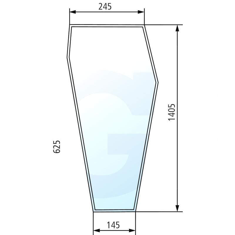 Szyba przednia dolna prawa, do klejenia Deutz DX AgroPrima AgroXtra 4398764