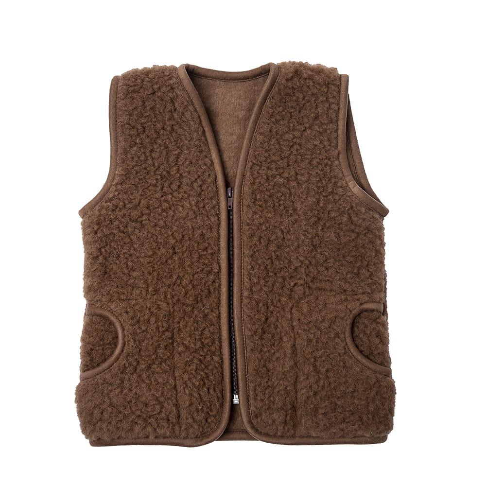 Kamizelka wełniana dziecięca merynos australijski tumbler brąz 2-3 lata