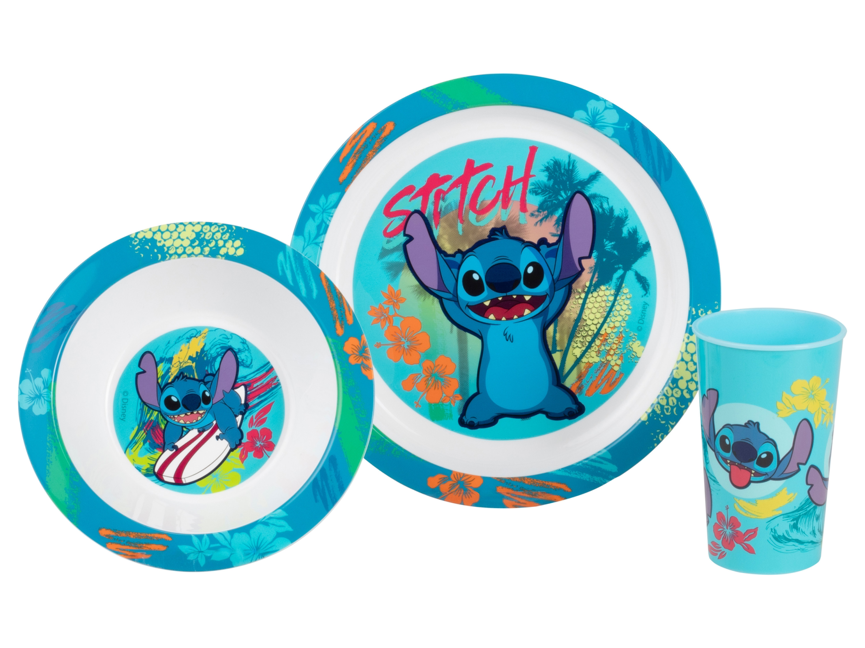 Zestaw naczyń Stitch / Spidey / Kraina Lodu, 3 elementy Wzór Stitch