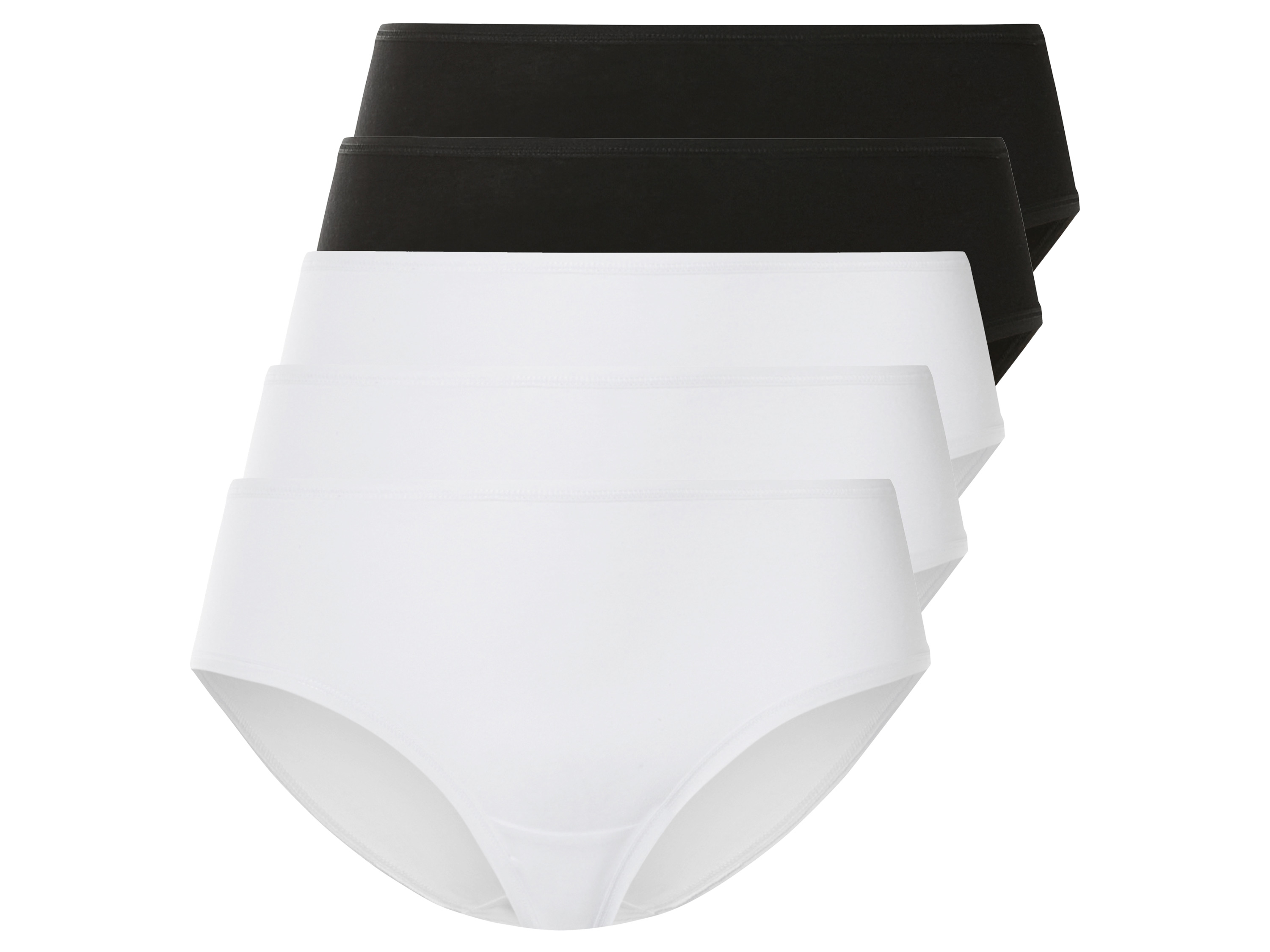 esmara Majtki hipstery damskie z bawełny, 5 par Czarny / biały, M40/42