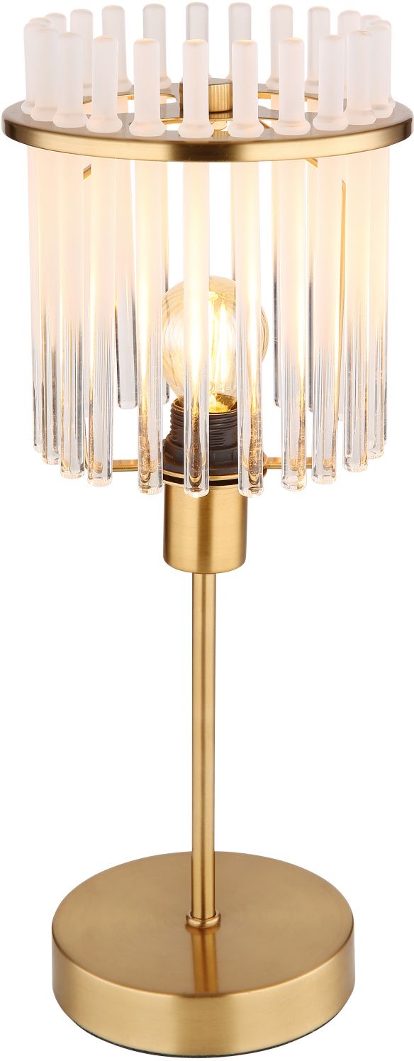 Darmowa Dostawa - Lampa stołowa 1x40 W biała-przezroczysta-złota Globo Lighting Gorley 15698TM