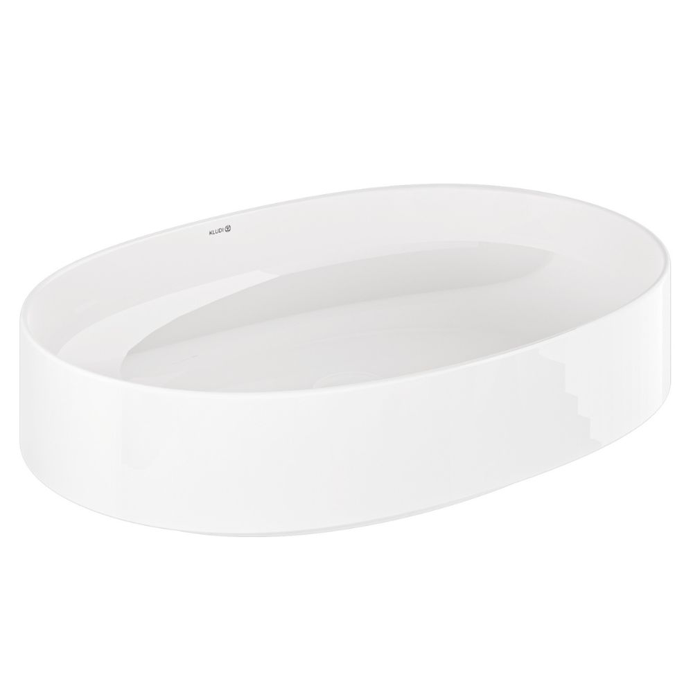 Darmowa Dostawa - Umywalka z korkiem 60x40 cm owalna nablatowa biała Kludi Resa O 58CW2043