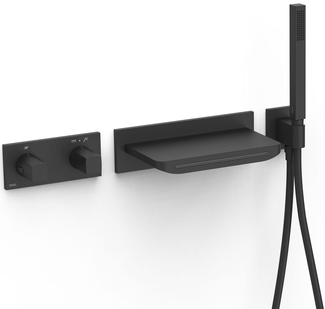 Darmowa Dostawa - Bateria wannowo-prysznicowa podtynkowa czarny Tres B-System 30725207NM