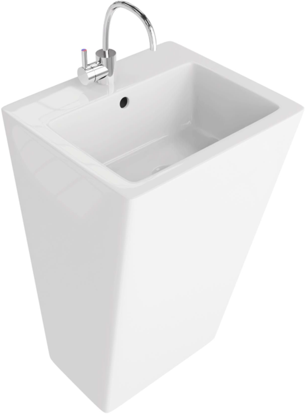 Darmowa Dostawa - Umywalka 51x45 cm kwadratowa wolnostojąca biała LaVita Quadro 5908211476476