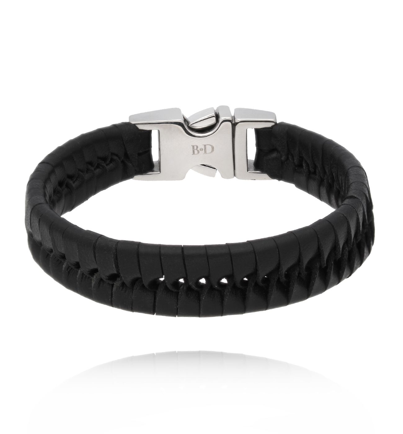 Bransoletka męska czarna skórzana BMITC0979