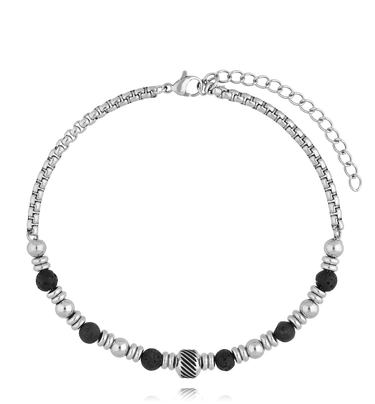 Bransoletka męska z lawą wulkaniczną Agapito 30 - By Dziubeka