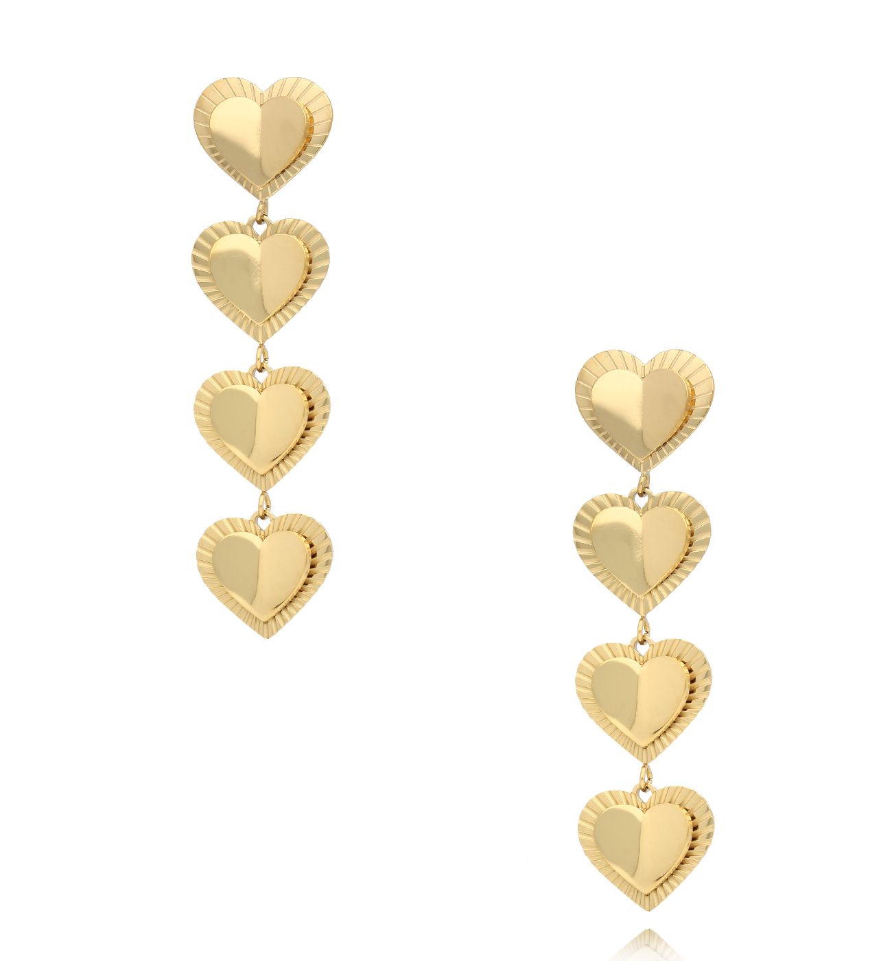 Kolczyki z sercami złote Cuori d'Amore - By Dziubeka