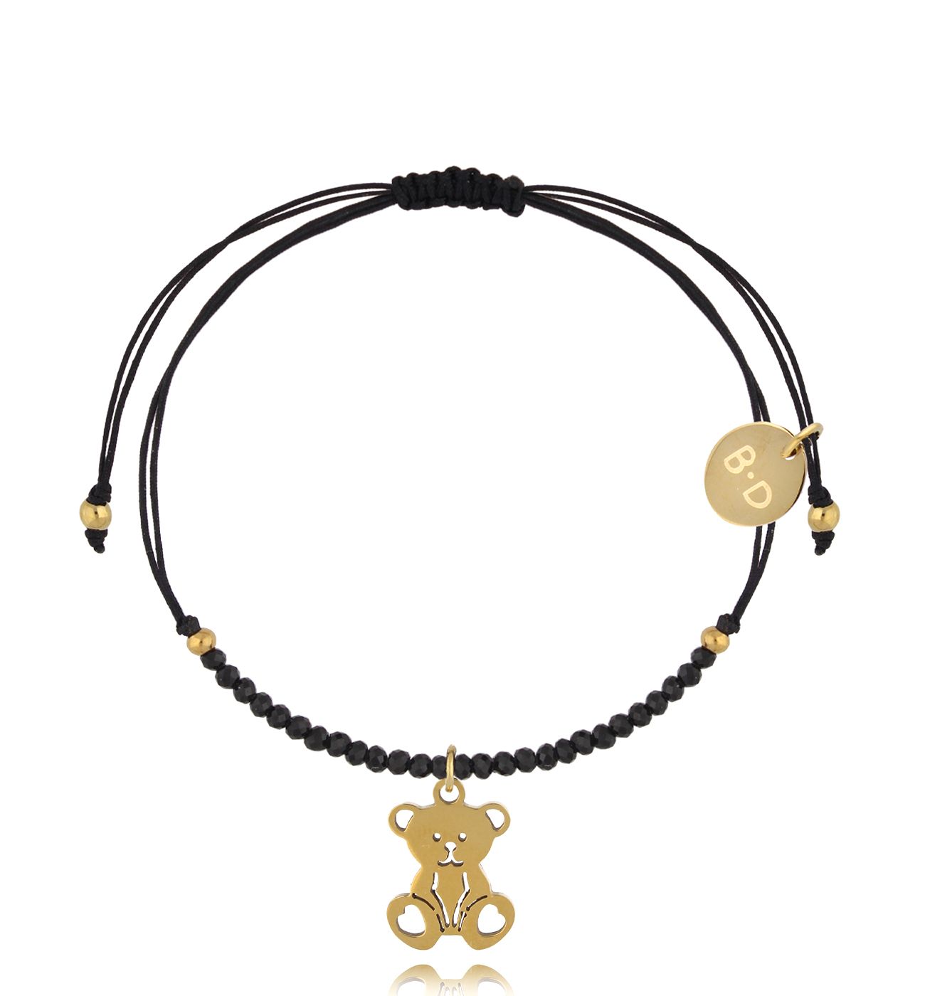 Bransoletka z turmalinami i złotym misiem Successo BMT0118