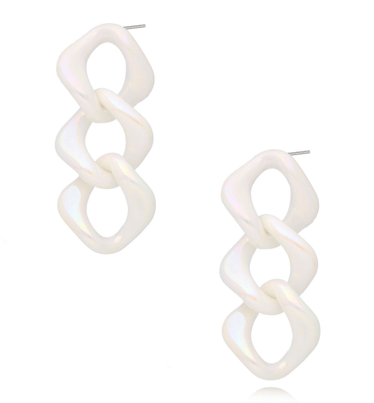 Kolczyki łańcuchy białe Selle KZA0167