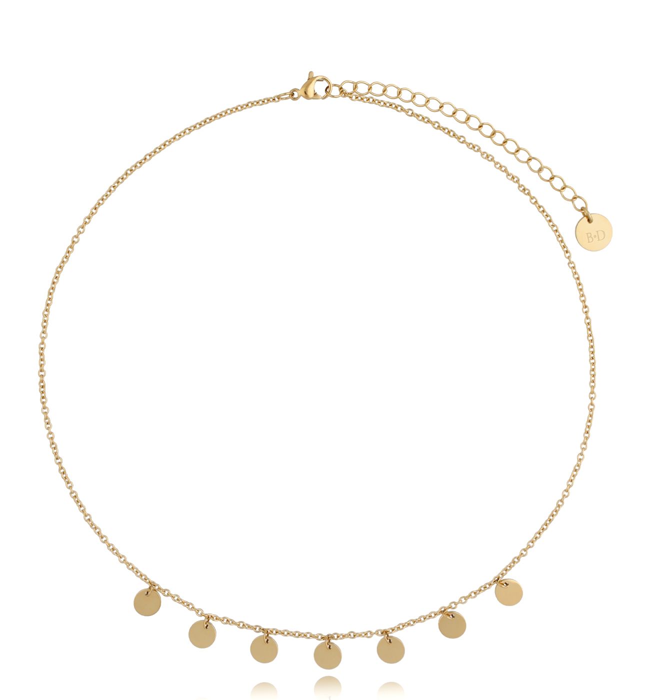 Naszyjnik ze stali szlachetnej z kółeczkami pozłacany Soul NSA0232