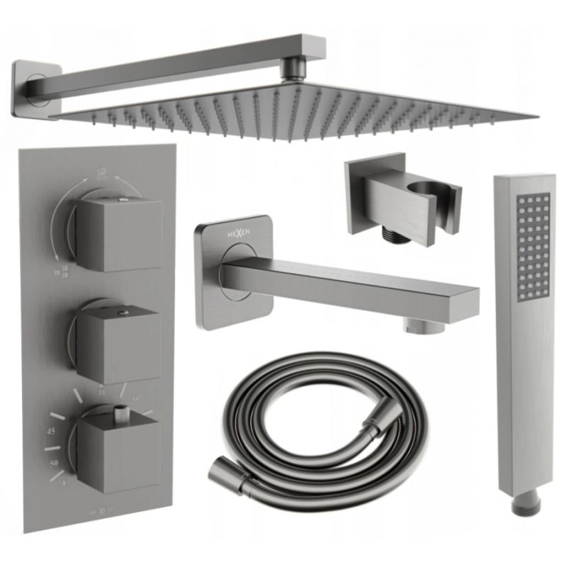 Zestaw wannowo-prysznicowy Mexen Cube grafit 25 cm 1 szt.