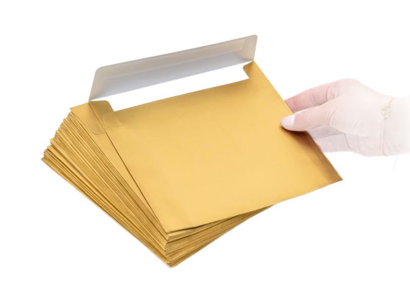 Koperty Ozdobne Neopak kwadrat K4 HK Matowy Złoty 120gsm, 50 szt.