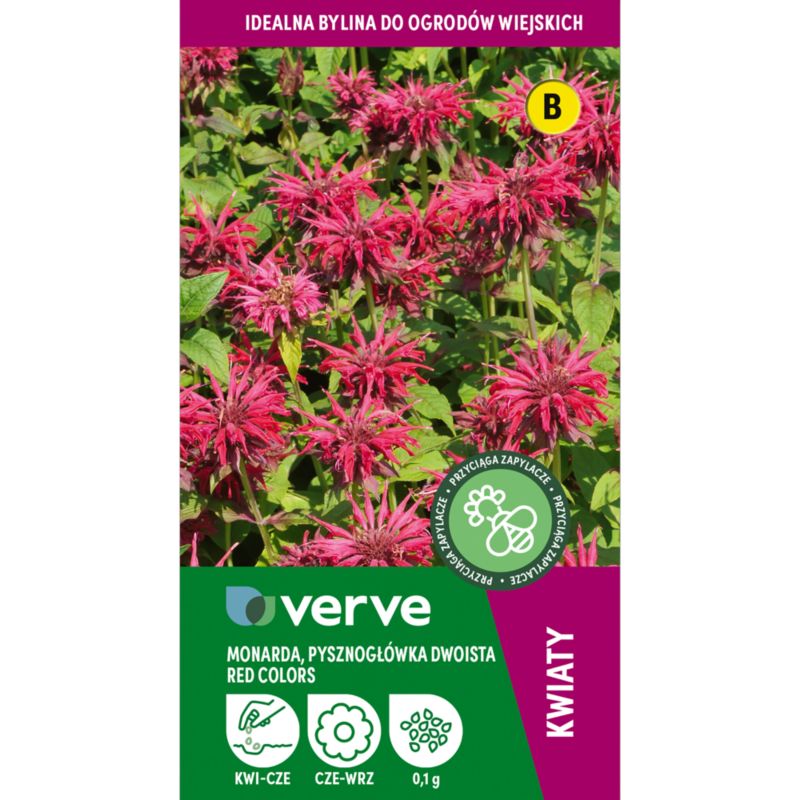 Nasiona pysznogłówka czerwona Bee Balm Verve