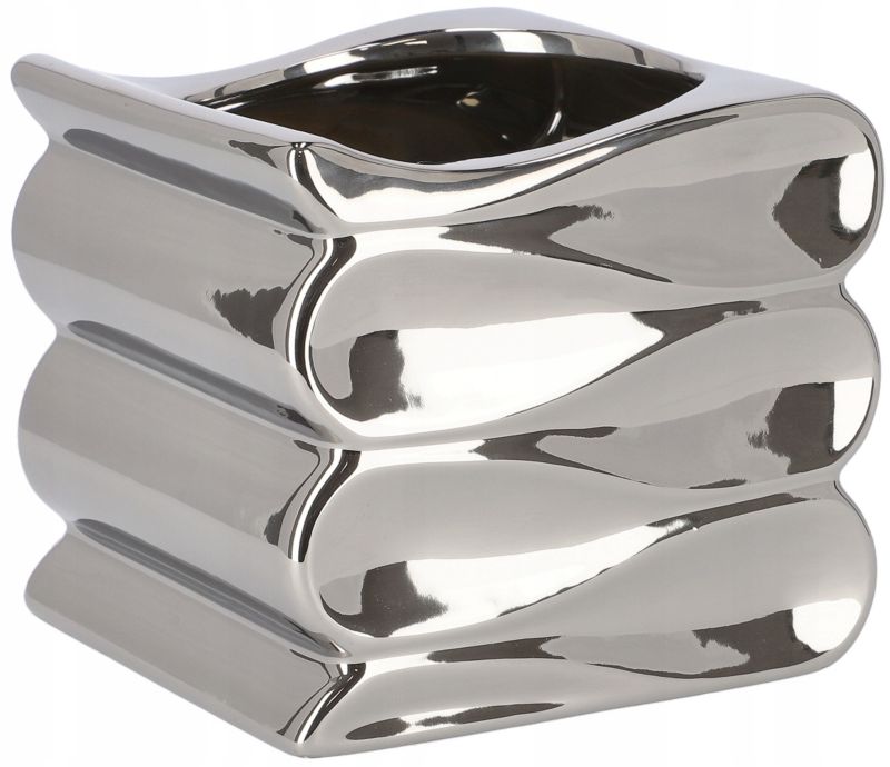 Doniczka ceramiczna KOTARBAU 13 cm srebrna 1 szt.