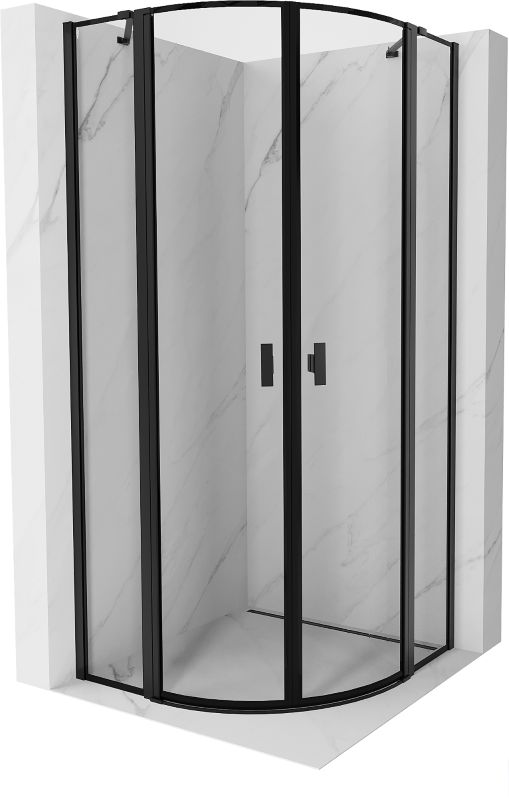Kabina prysznicowa półokrągła Mexen Mist czarna 100x100 cm 1 szt