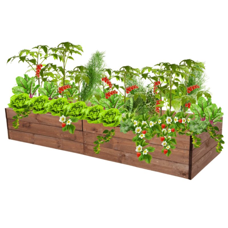 Warzywnik MODO24 grządka podwyższona brązowa impregnacja 27x163x60 cm 1 szt.