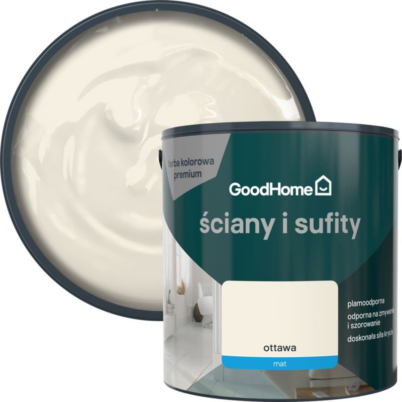 Farba plamoodporna GoodHome Premium Ściany i Sufity ottawa 2,5 l