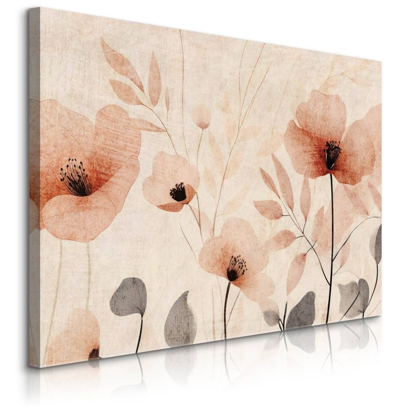 Obraz Muralo Czerwone Maki Kwiaty Polne Vintage 90x60 cm 1 szt.