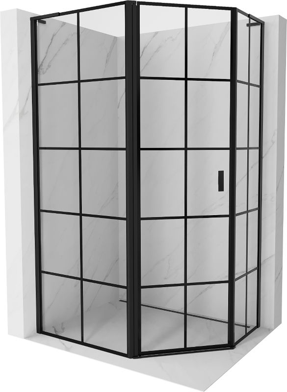 Kabina prysznicowa Mexen Mist L czarna kratka 90x80 cm uka 1 szt