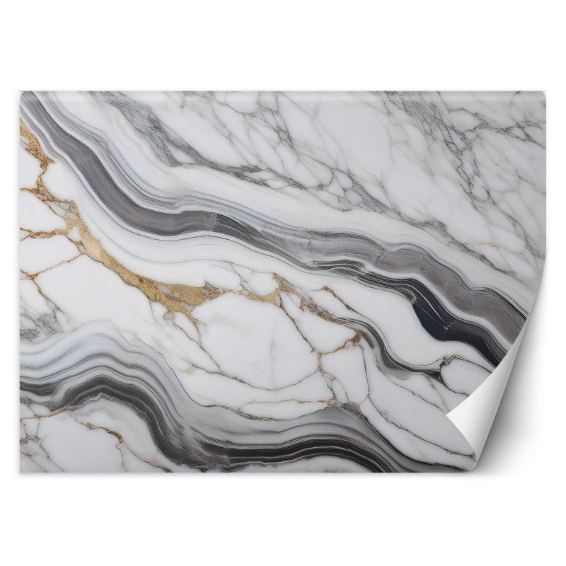 Fototapeta Feeby Szary Marmur ze Złotem Abstrakcja 400x280 1 szt