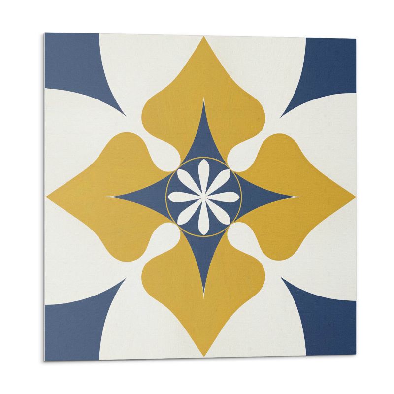 Kafelki samoprzylepne Wallfluent 50x50 cm Symetryczny wzór kwiatów w pastelowych tonach 4 szt.