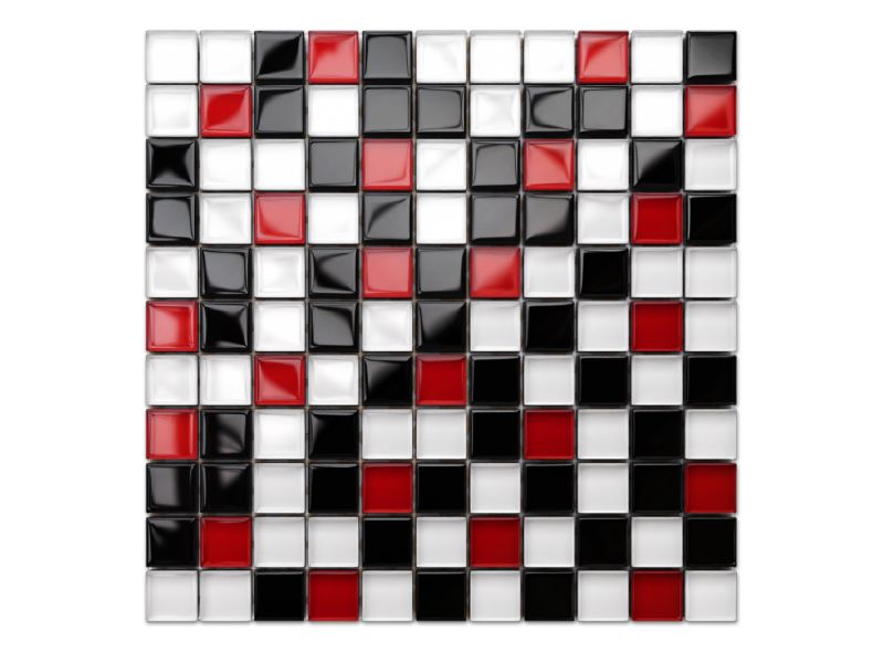 Mozaika szklana Ilcom black red white 30x30cm 1 szt.