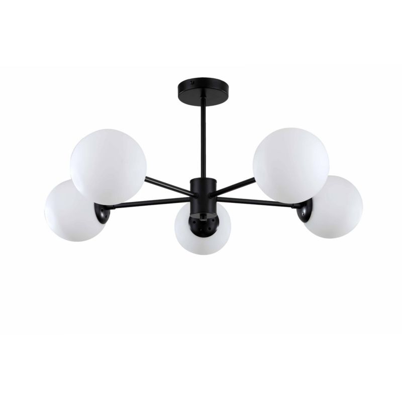 Lampa sufitowa wisząca Light Prestige Roma 5459 czarno-biała szerokość 78.5 cm 5xE14 x 40W 1 szt.