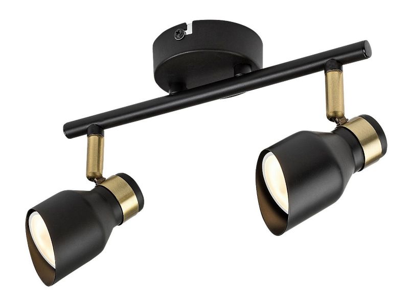 Oprawa sufitowa Rabalux Lilou czarny matowy-złoty 2 x GU10 x IP20 wym: 18 x 25 x 5,5 cm - 1 szt.