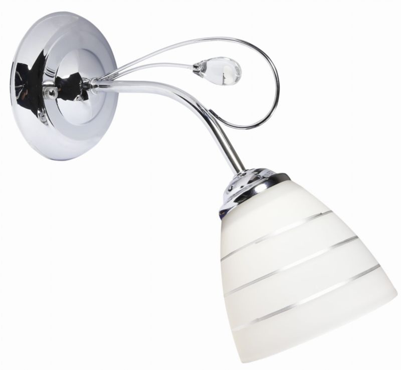 Kinkiet ścienny Candellux Simpli chromowany biały 1 x E27 x 40W IP20 wym: 25 x 12 x 27 cm - 1 szt.