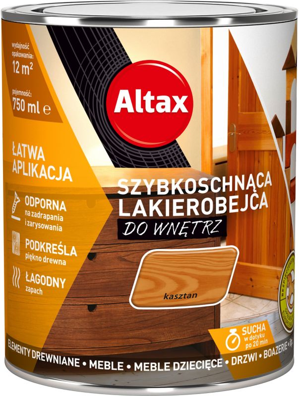 Lakierobejca szybkoschnąca do wnętrz Altax palisander 0,75 l
