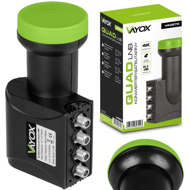Konwerter satelitarny Vayox VA0272 Quad poczwórny 1 szt.