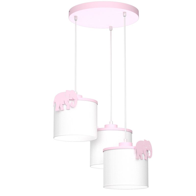 Lampa sufitowa wisząca Luminex Sweet biało-różowa wym: 115 x 45 x 45 cm 3xE27 x 15W tkanina 1 szt.