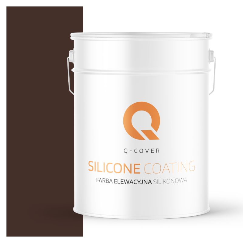 Farba Elewacyjna Silikonowa Fasadowa Q-Cover Czekoladowy brąz RAL8017 10L
