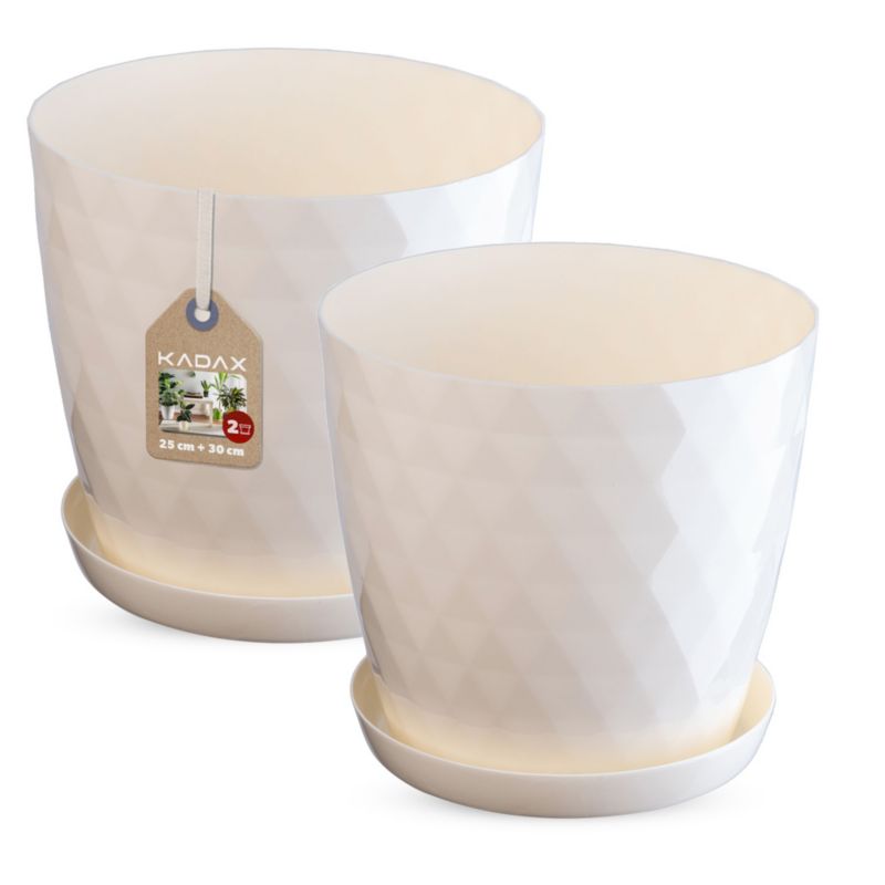 Doniczka KADAX + Podstawka Kremowa Zestaw 25+30cm 1 szt.