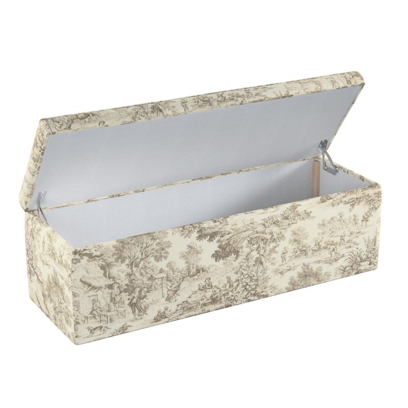 Skrzynia tapicerowana Dekoria 90 x 40 x 40 cm scenki rodzajowe w kolorze beżowym na tle ecru 1 szt.