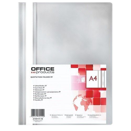 Skoroszyt wpinany Office Products Skoroszyt wpinany A4 PP Szary 25 szt.