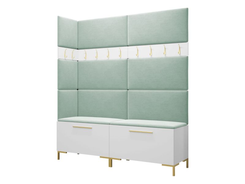 Garderoba MIRJAN 24 Zilion V biały + miętowy 1 kpl.