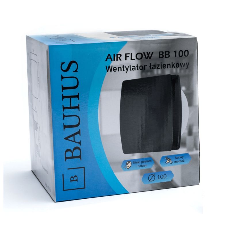 Wentylator łazienkowy Bauhus czarny cichy domowy 1 szt.