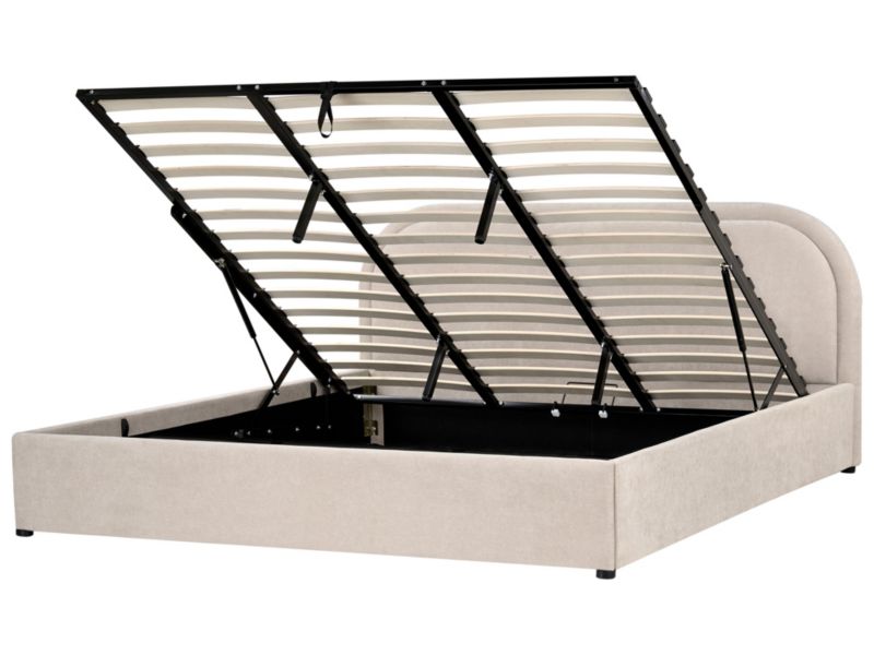 Łóżko z pojemnikiem Quillien 180 x 200 cm Beżowy 1 szt.