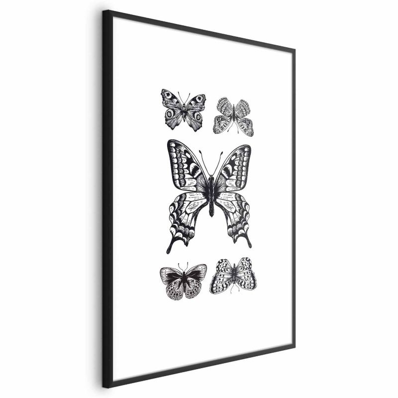Plakat Artgeist Pięć motyli 29,7x42 cm z ramą czarną 1 szt