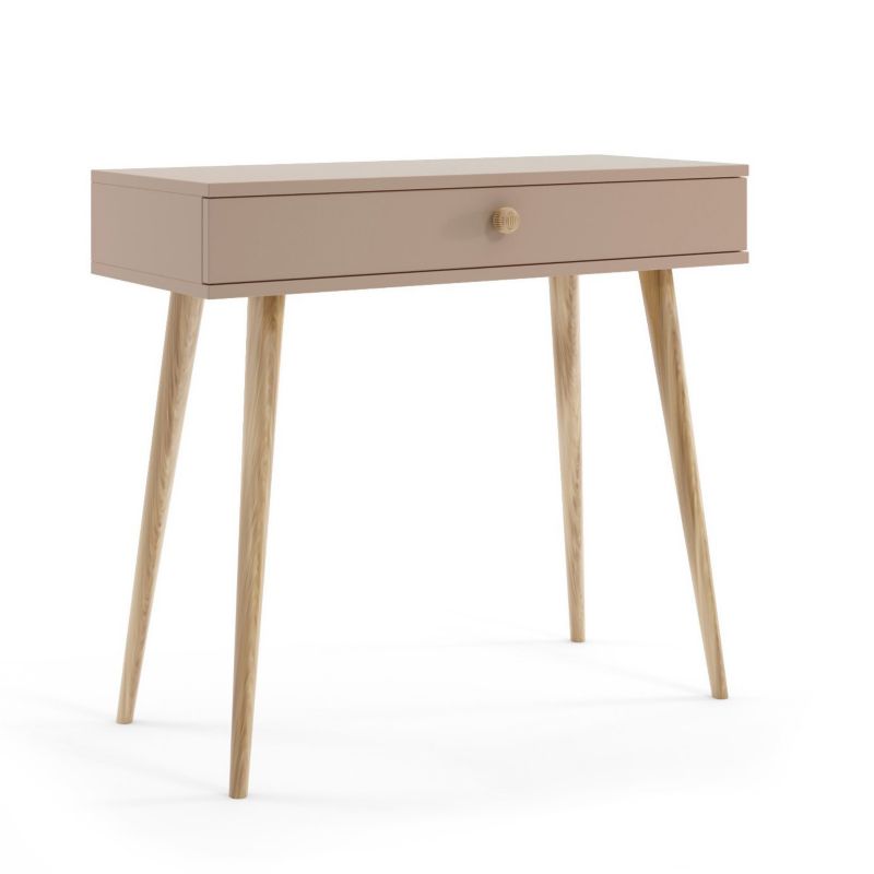 Toaletka z szufladą Bettso Ikon 90 cm drewniane nogi i stylowy uchwyt beż macchiato 1szt.