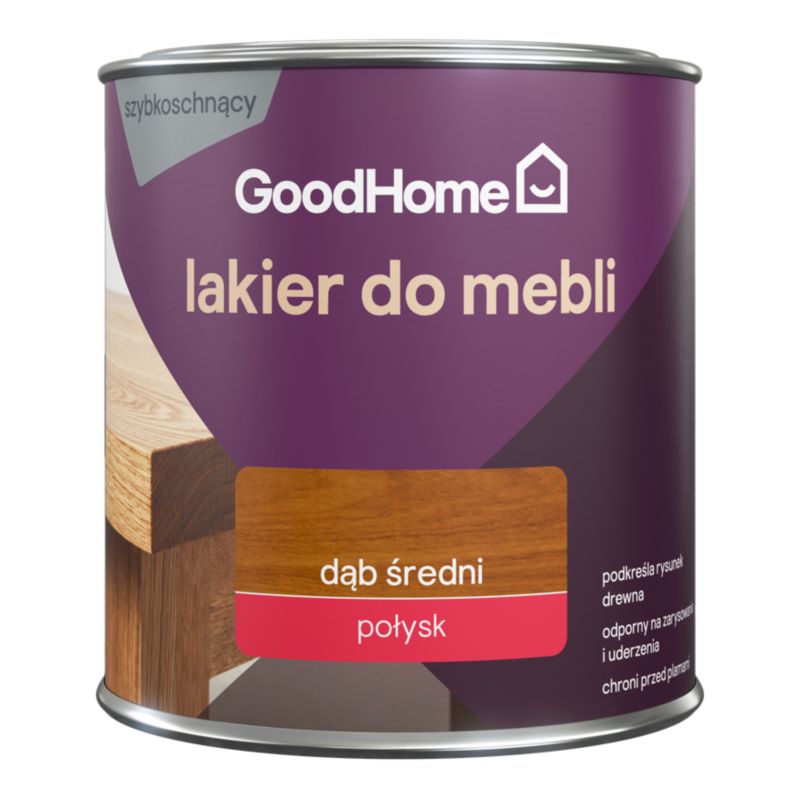 Lakier do mebli GoodHome dąb średni połysk 0,25 l