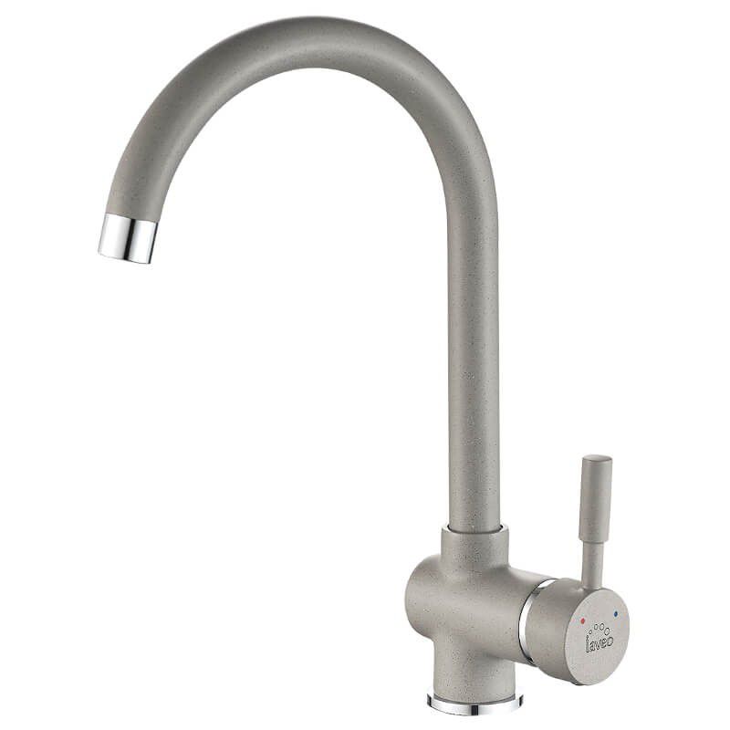 Bateria zlewozmywakowa Laveo Lete stojąca ruchoma wylewka U szara granit 1 szt.