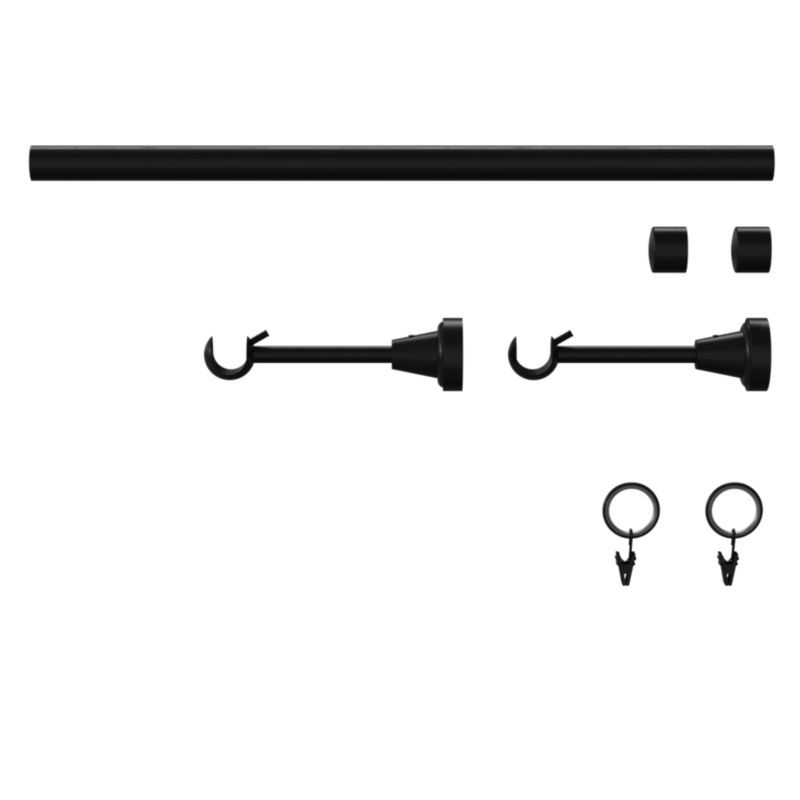 Karnisz pojedynczy GoodHome Araxosi 19 mm 160 cm czarny