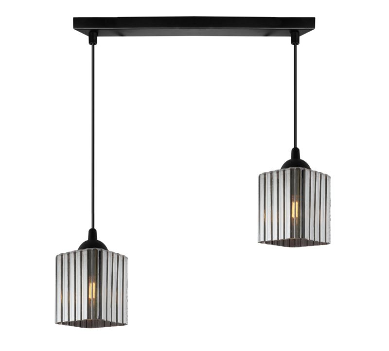 Lampa sufitowa wisząca Light Home LH Riffle 2x E27 60W czarny/grafitowy 1szt.