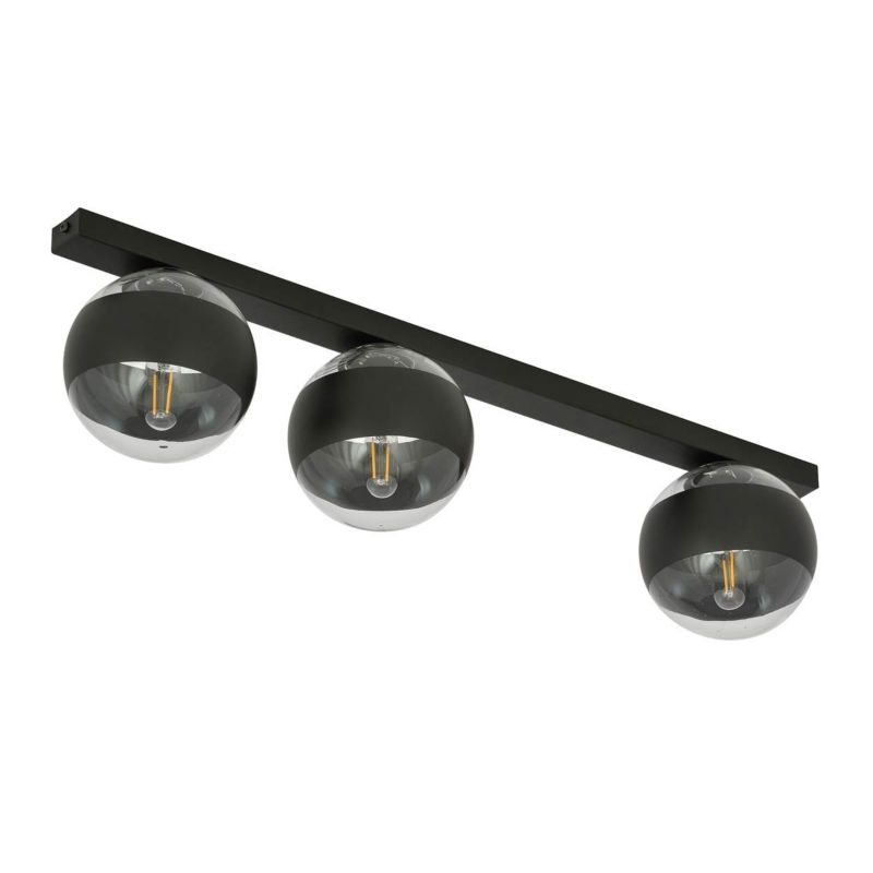Lampa sufitowa Emibig Fit czarno-przezroczysty wym: 17 x 70 cm 3xE14 x 10W 1 szt.