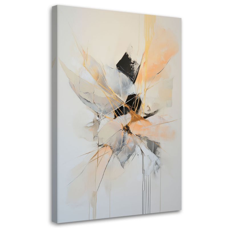 Obraz do salonu Feeby Abstrakcyjne kształty w beżu i pomarańczu 60x90cm 1szt