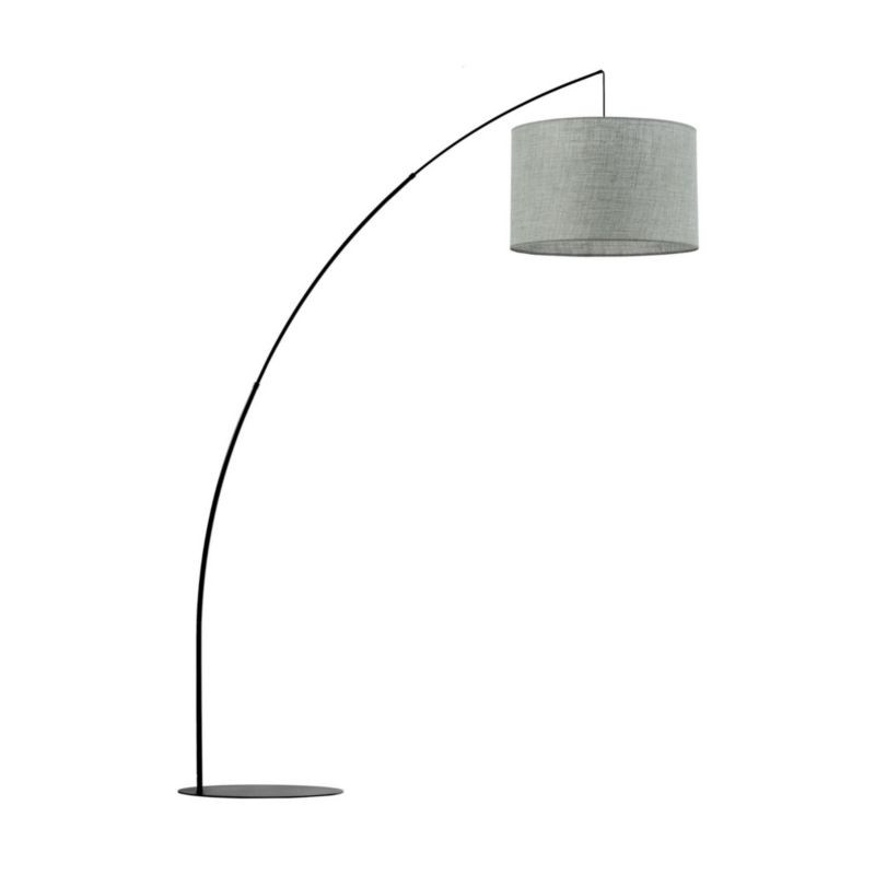 Lampa podłogowa stojąca TK-Lighting Moby czarno-szaro-zielony łukowa 1 x E27 x 20W wym: 245 x 60 x 190 cm - 1 szt.